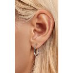 Ezüst karika-fülbevaló, L