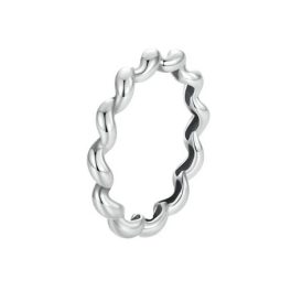 Strieborný prsteň, točený, veľkosť 8