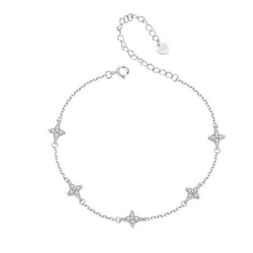 Strieborný náramok s krištáľom