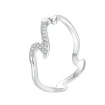 Strieborný prsteň, vlna, veľkosť 8