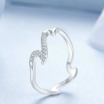 Strieborný prsteň, vlna, veľkosť 7