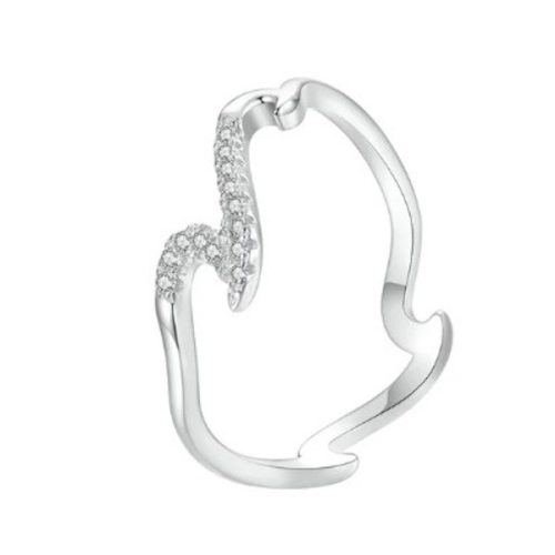 Strieborný prsteň, vlna, veľkosť 6