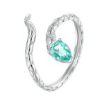 Strieborný prsteň, had