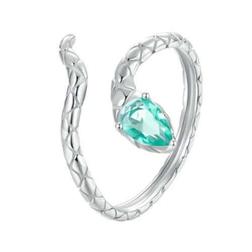 Strieborný prsteň, had