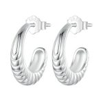 Strieborné náušnice, otvorená obruč