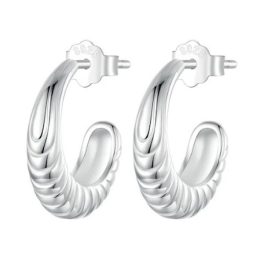 Strieborné náušnice, otvorená obruč