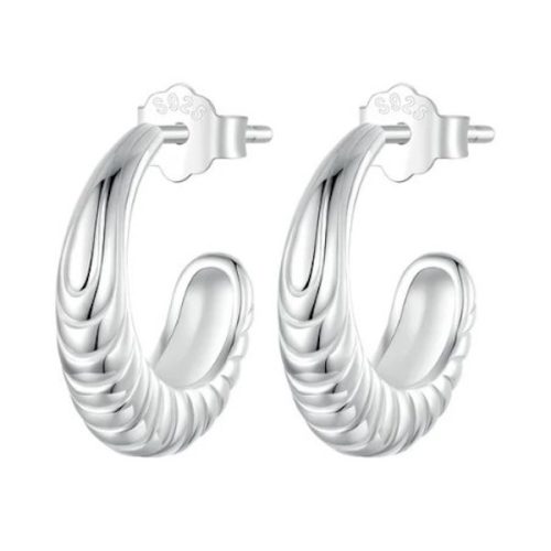 Strieborné náušnice, otvorená obruč