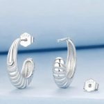 Strieborné náušnice, otvorená obruč