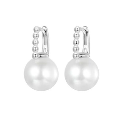 Ezüst fülbevaló gyönggyel