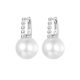 Ezüst fülbevaló gyönggyel