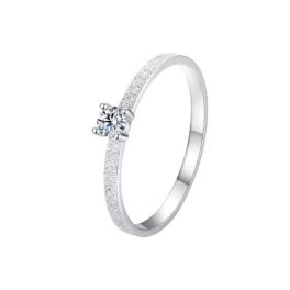 Ezüst gyűrű moissanitkristállyal, 7-es méret