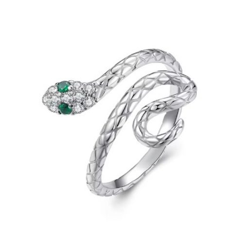 Strieborný prsteň, nastaviteľná veľkosť hada