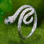 Strieborný prsteň, nastaviteľná veľkosť hada