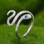 Strieborný prsteň, nastaviteľná veľkosť hada