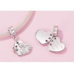 Strieborné kúzlo, srdce s mašľou