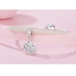 Strieborné kúzlo, srdce s mašľou