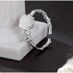 Strieborný prsteň s ružou, nastaviteľná veľkosť