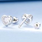 Strieborné náušnice, srdiečko