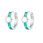 Strieborné náušnice, zelená planéta