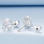 Strieborné dámske náušnice, vločka