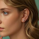 Strieborné dámske náušnice, vločka