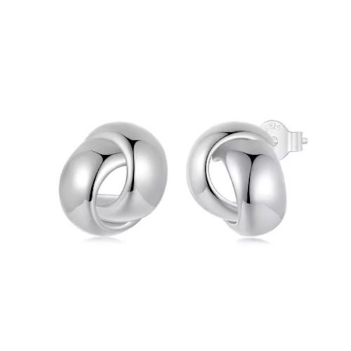 Ezüst fülbevaló, csomó