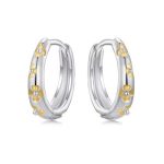 Ezüst fülbevaló, négylevelű lóhere 