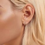 Ezüst fülbevaló, négylevelű lóhere 