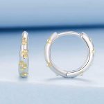 Ezüst fülbevaló, négylevelű lóhere 