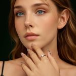 Ezüst gyűrű kristálycsillaggal, 8-as méret