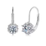 Strieborné náušnice, kvetinka