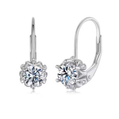 Strieborné náušnice, kvetinka