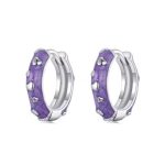 Strieborné náušnice, fialové
