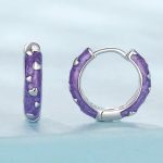 Strieborné náušnice, fialové