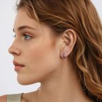 Strieborné náušnice, fialové