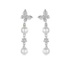 Strieborné náušnice s perlami