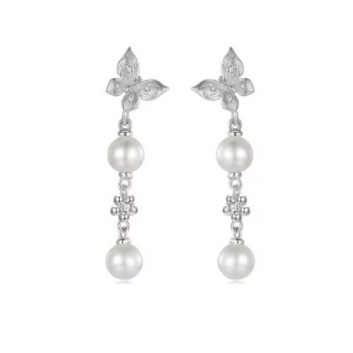 Strieborné náušnice s perlami