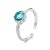 Strieborný prsteň, nastaviteľný, tyrkysový