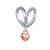 Strieborné kúzlo, srdce, ružové zlato