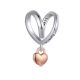 Strieborné kúzlo, srdce, ružové zlato