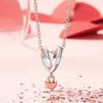 Strieborné kúzlo, srdce, ružové zlato