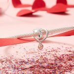 Strieborné kúzlo, srdce, ružové zlato
