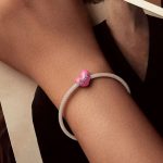 Strieborné kúzlo, srdce, ružové