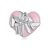 Strieborné kúzlo, srdce s mašľou