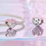 Strieborné kúzlo, srdce s mašľou