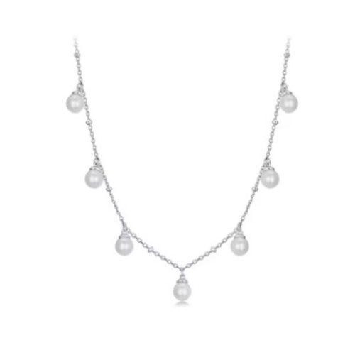 Strieborný náhrdelník s perlami