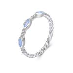 Strieborný dámsky prsteň, opál, veľkosť 8