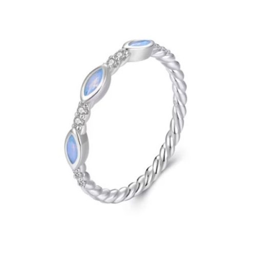 Strieborný dámsky prsteň, opál, veľkosť 7