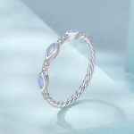 Strieborný dámsky prsteň, opál, veľkosť 6