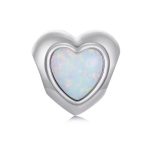 Strieborné kúzlo, srdce s opálom